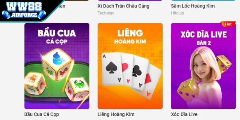 Thông tin chung về sảnh game bài WW88
